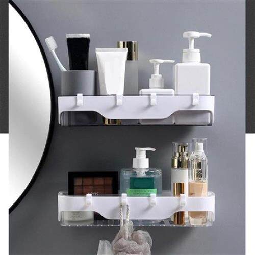 Bathroom Wall-mounted Shelf Storage Rack Holder Punch-free