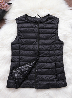 Fitaylor 90% Ultra Light White Duck Down Women Vest Thin Coa