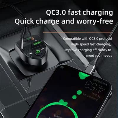 C8 QC 3.0 Bluetooth 5.0 FM Transmitter MP3 Player Car Blueto
