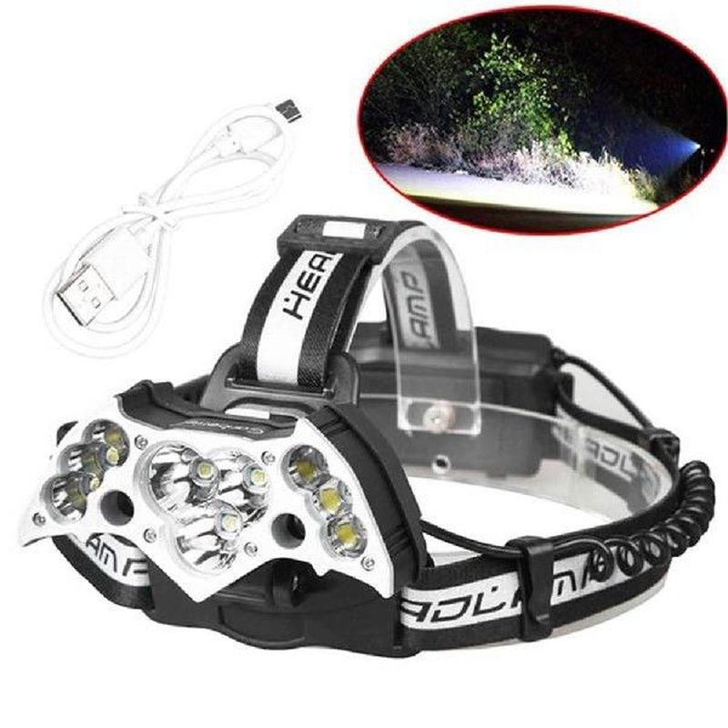 Head Lamp 200000lm 11led Usb Rechargeable Work Flashlight