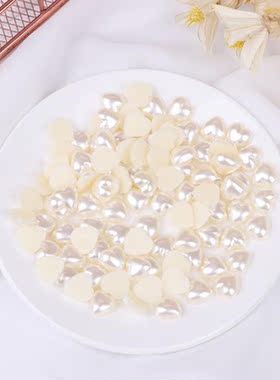 100pcs DIY Acrylic Round White Ivory Imitation Pearl Loose B