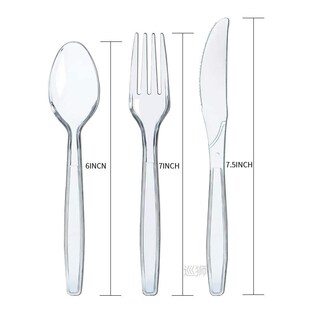 48/96/144pcs Plastic Cutlery Set Crystal Clear Cutlery-set P