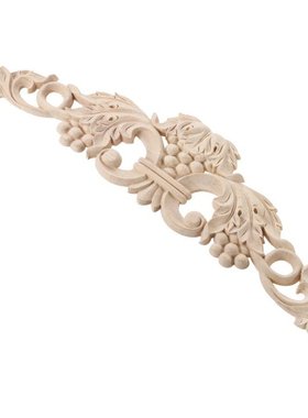 40*9.5cm Wood Flower Onlay Decal Corner Applique Home Furnit