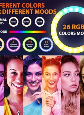 10/12” RGB Dimmable Selfie Ring Light Photo Ringlight
