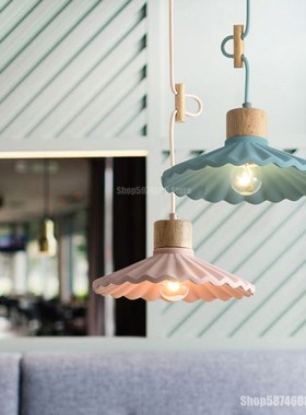 Modern Color Cement Log Pendant Lights LED Industrial Lamp B