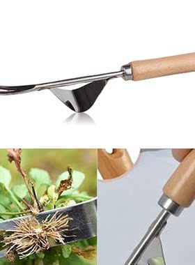 Wood Handle Stainless Steel Garden Weeder Hand Weeding Remov