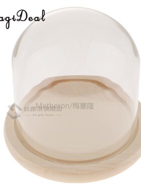 *MagiDeal Transparent Glass Cover Flowers Cake LED Lights Di