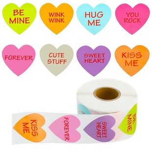 50-500pcs Happy Valentines Day Wedding Love Stickers Heart S