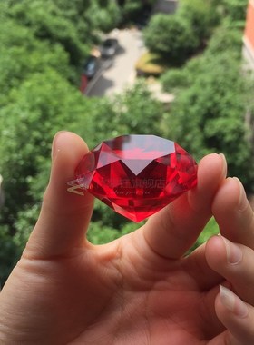 80mm color Clear Crystal diamond Shape Paperweight glass gem