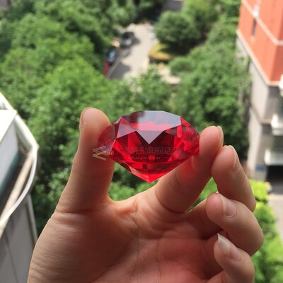 80mm color Clear Crystal diamond Shape Paperweight glass gem