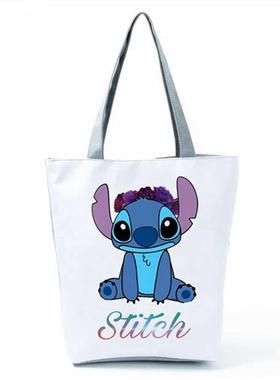 Lilo Stitch Cute Cartoon Printed Handbags Women High Capacit
