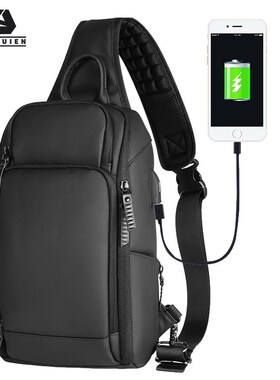 Fenruien Brand Chest Pack USB Charging Crossbody Bags for M