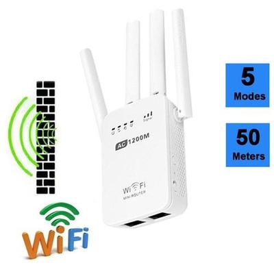 1200Mbps Band 2.4/5G Range Extender WiFi Repeater Router Whi