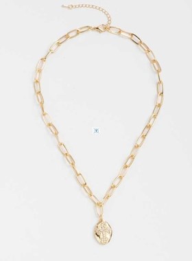 Punk Chunky Chains Geometric Pendant Necklace Round Star Cho