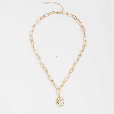 Punk Chunky Chains Geometric Pendant Necklace Round Star Cho
