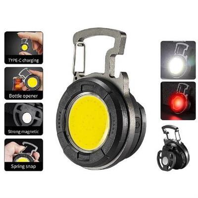 COB LED Flashlight Keychain Camping Waterproof 500lm Pocket