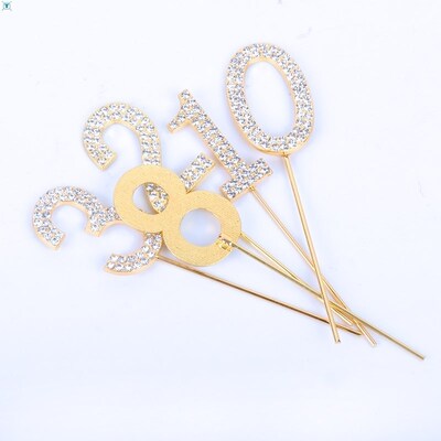 Fancy Silver/Gold Number Cake Toppers Balloon Garland