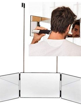 Hangable 3-sided Folding Makeup Mirror 360 Degree View Bathr