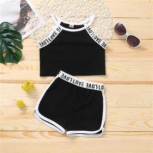 2-6Y Girl Clothes Set Summer outfit Letter Sleeveless Tank T