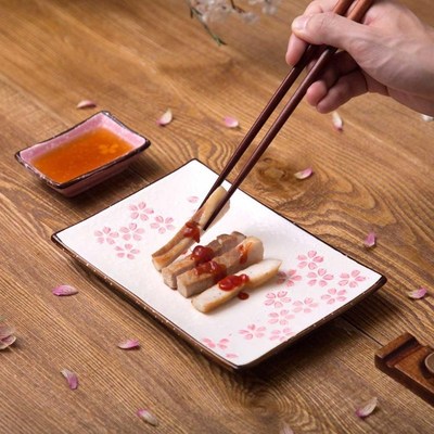 Sakura Pattern Dinner Plates Dishes Ceramic Plate Salver Des