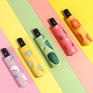 Cute Fruit Girls Umbrella Automatic Folding Clear Umbrella