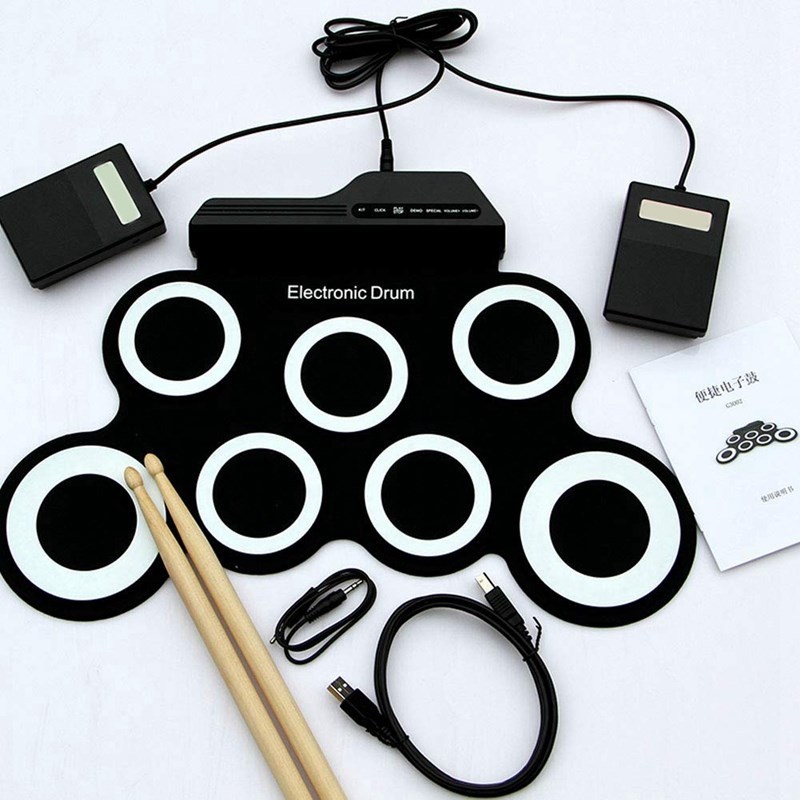 Digital Electronic Roll p Drum Pad Set Kit- Portable Silico