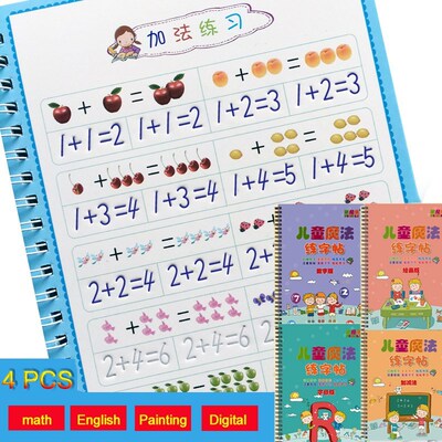 4 PCS Copybook  Calligraphy Books  Kids Handwriting Learning