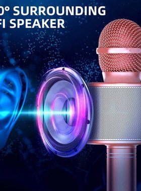 Portable Wireless Karaoke Microphone Bluetooth Handheld Spea