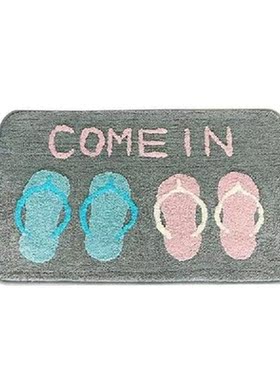 Feet Bathroom Rug Washable Bath Mat With Slipper Design