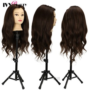 85% Real Human Hair Mannequin Head For Hair Training Styling