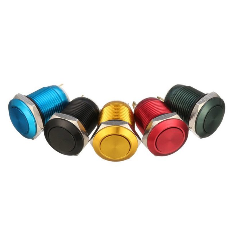 MSW-12A01 5 Colors 12mm 2Pin 5A/16V Stainless Steel Push But
