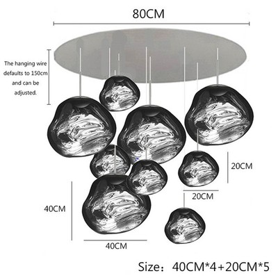 Postmodern Blue Glass Chandelier Lustre Led Lava Chandelier