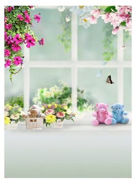 K3922 Backdrops Window Flower Toy Portrait Photography Backg