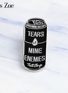 Tears of Mine Enemies Black Can Enamel Pins Badge Button pin