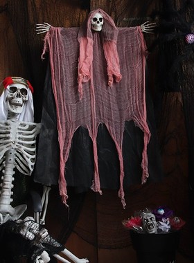 Halloween decoration hanging ghosts scary skull ghost