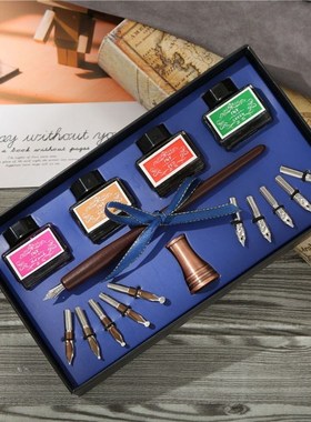 Wooden Caligraphy Dip Pen Hook Line Signature Fountain Pens