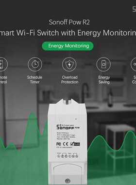 Pow R3/R2, 25A Power Energy Meter Monitor Smart WiFi Switch