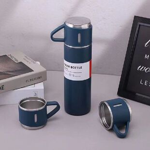 3 In 1 Set Of Thermal Water Bottle Double-Layer Stainless