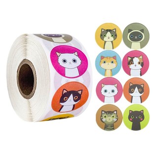 1inch 50-500pcs Lovely Cat Stickers for School Reward Sticke
