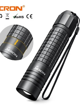 NICRON Zoomable LED Flashlight Dual Fuel 18650 / AA Battery
