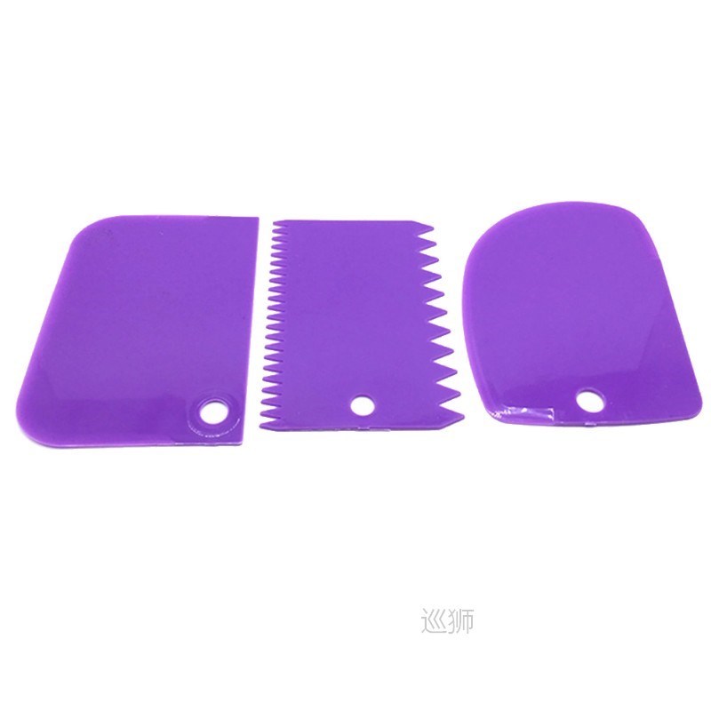 3Pcs Cream Scraper Suit DIY Kitchen  Straight Arc Tooth Shap