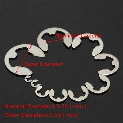 200pcs set E Clip Washer Kit Stainless Steel Circlip
