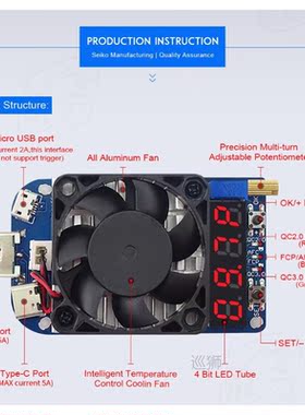 HD25 HD35 QC2.0 QC3.0 USB Tester Electronic Load resistor Di