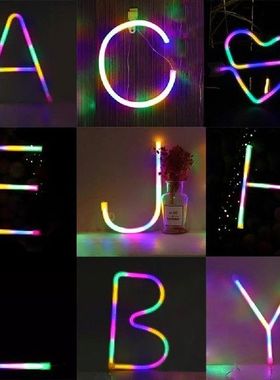 DIY Led Letters Light Neon Battery&USB Power Alphabe