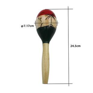 Wooden Maracas Coconut Shell Sand Hammer Shaker with Beautif