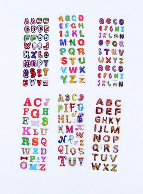 10 Sheets Alphabet Letter Bubble Sticker Cute 3d Cartoon Chi