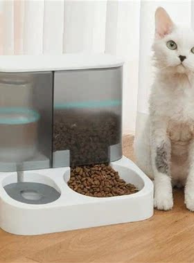 Large Capacity Cat Food Double Bowl Pet Automatic Feeder