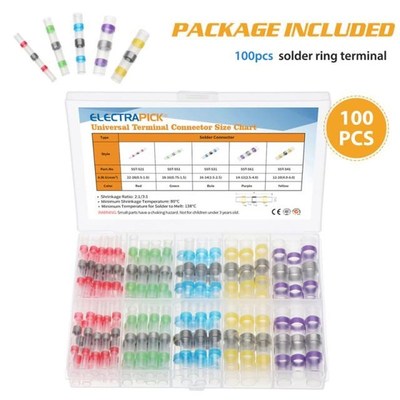 ELECTRAPICK 100pcs Waterproof Sleeve Solder Seal Wire Connec