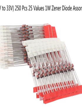 1W (3V to 33V) 250 Pcs 25 Values 1W Zener Diode Assorted kit