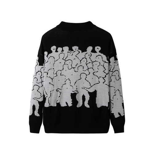 Fashion Sweater Men Cotton Embroidery Pull Homme Sweater Men